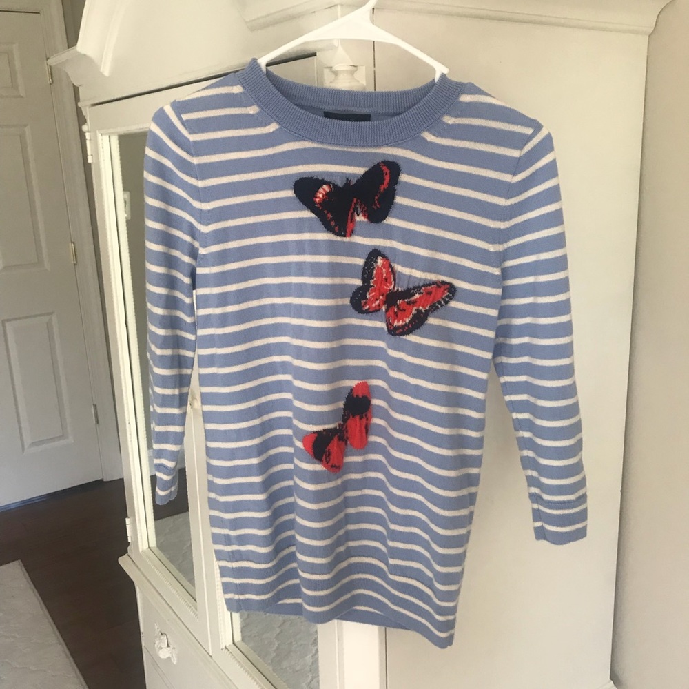 J.Crew Striped Butterfly Sweater